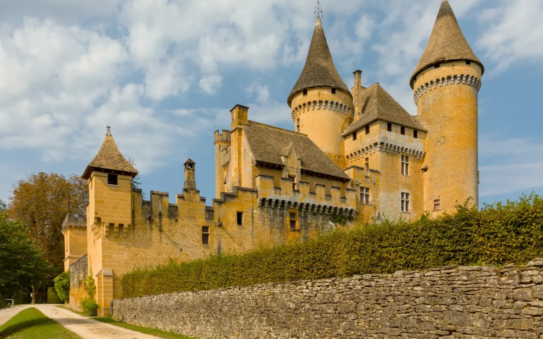 Château de Puymartin — le château de Puymartin et son rempart sous le ciel